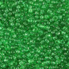 Glass seed beads 11/0 (2mm) Transparent emerald green